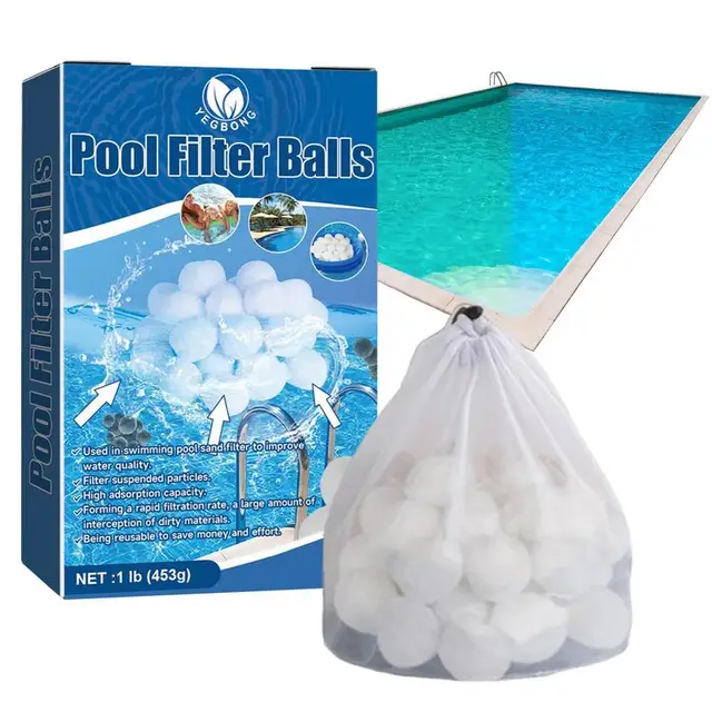Úszómedence Szűrő Szálas Golyó Speciális Finom Közepes Tiszta Pamut Könnyű Nagy Szilárdságú Víztisztító Bal