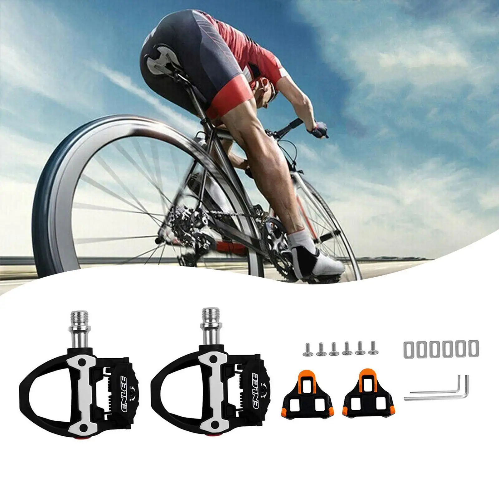 Bike Clipless Pedals Replacement Accessories Waterproof Road Bike Pedals with Cleats Bicycle Pedals for Touring Riding Equipment Bike Clipless Pedals Replacement Accessories Waterproof Road Bike Pedals with Cleats Bicycle Pedals for Touring Riding Equipment