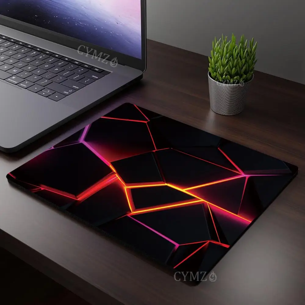 Cyber-Style Polygonales Muster Kleine Mausmatte Schreibtischunterlage Gamer PC-Zubehör Tastaturmatte Geeignet für Büro und Spiele – Detail 10
