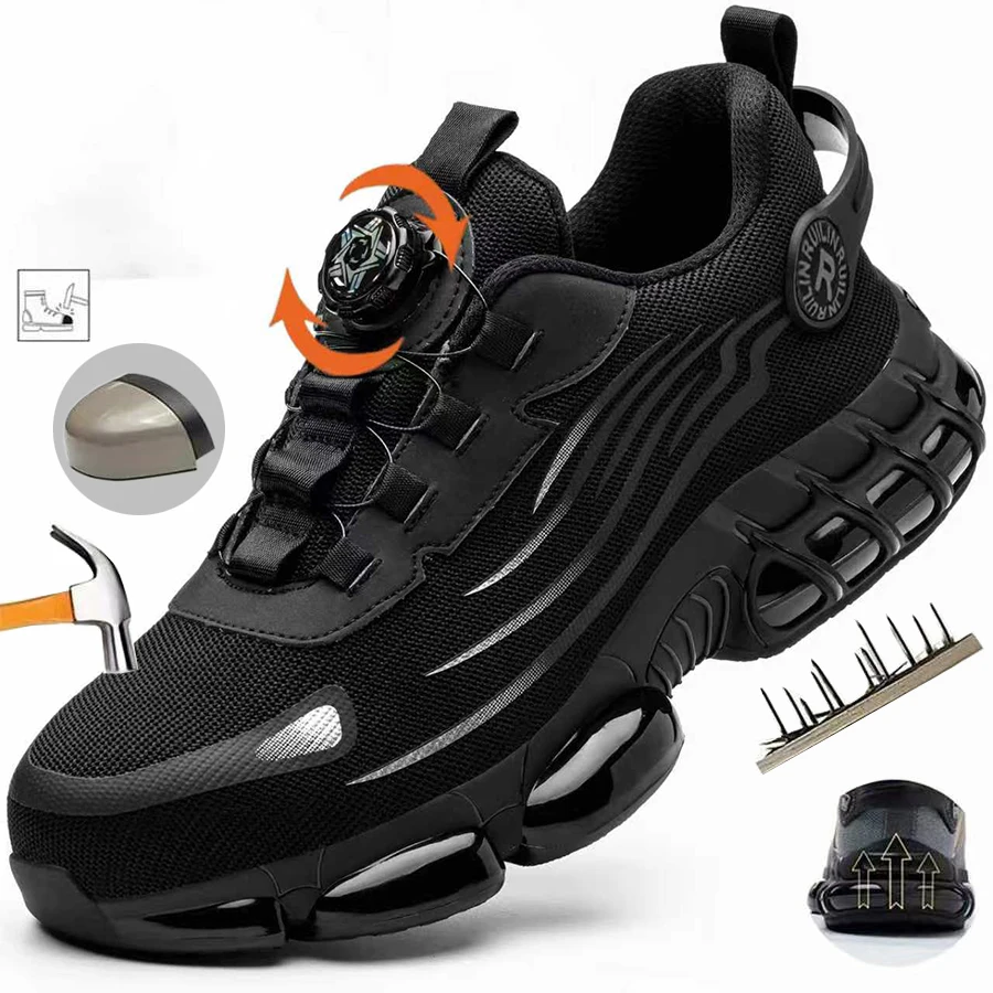 Indestructible Steel Toe Work Shoes for Men Women Rotating Button Safety Shoes Lightweight Construction Work Safety Shoes 1 Indestructible Steel Toe Work Shoes for Men Women Rotating Button Safety Shoes Lightweight Construction Work Safety Shoes 1
