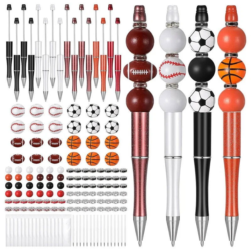 

16 Set Plastic Ball Beadable Pens Ballpoint Pen Bulk DIY Bead Pen Making Kit,For Kids Student School Office Gifts