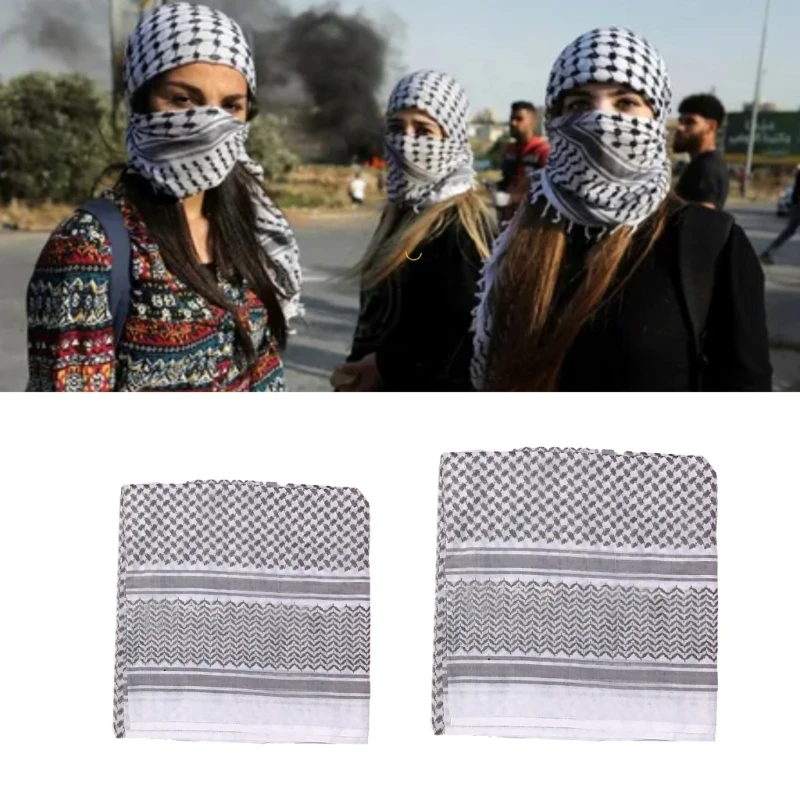 

Jacquard Pattern Keffiyeh Headscarf Arab Kerchief for Outdoor Adventures