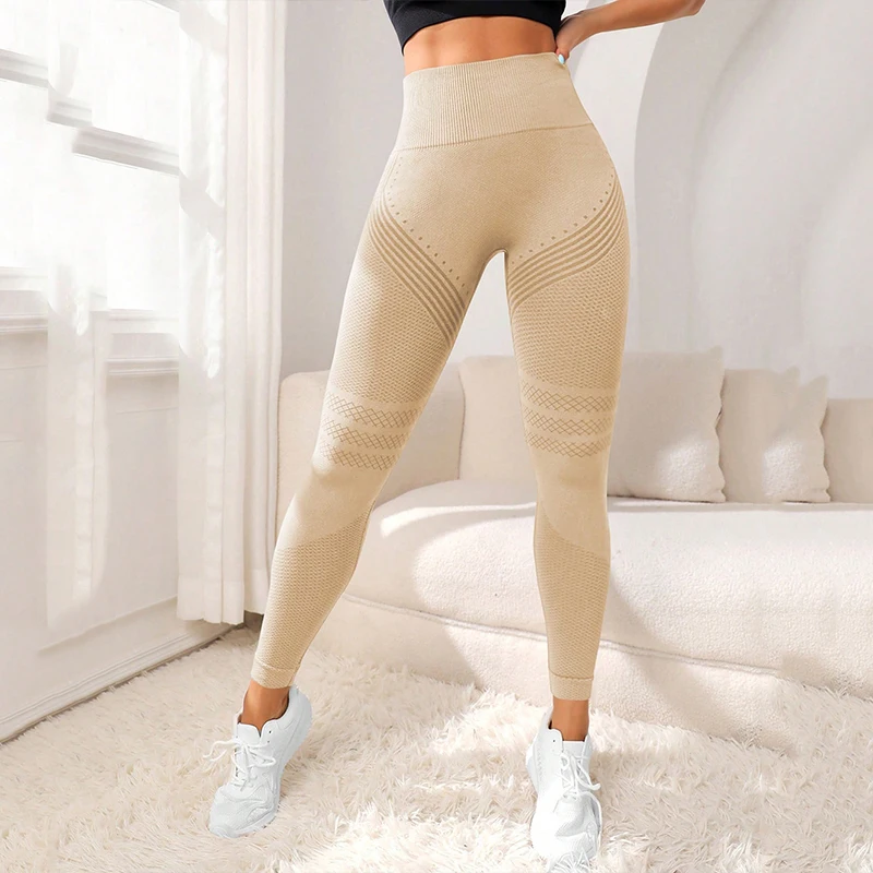 SOISOU Gym Leggings Women Yoga Pants High Waist Push UP Tights Elastic Breathable Sports Women's Pants