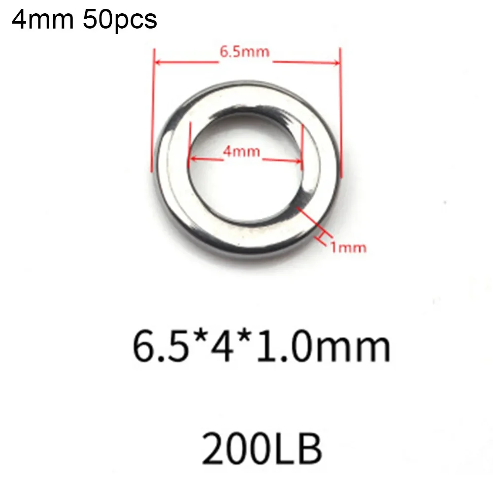 Heavy Duty Fishing Solid Ring Stainless Steel Seamless Split O Ring Swivel Knot Lure Tools Pesca Iscas Fish Tackle Tools 50 PCS fishing tools fishing accessories fishing tool fishing tackle fishing swivels