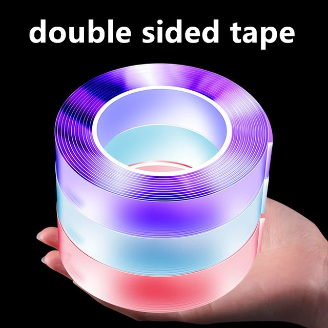 1-5M Nano Double Sided Tape Heavy Duty Transparent Reusable Waterproof Adhesive  Tapes Cleanable Kitchen Bathroom 1mm Thickness - AliExpress