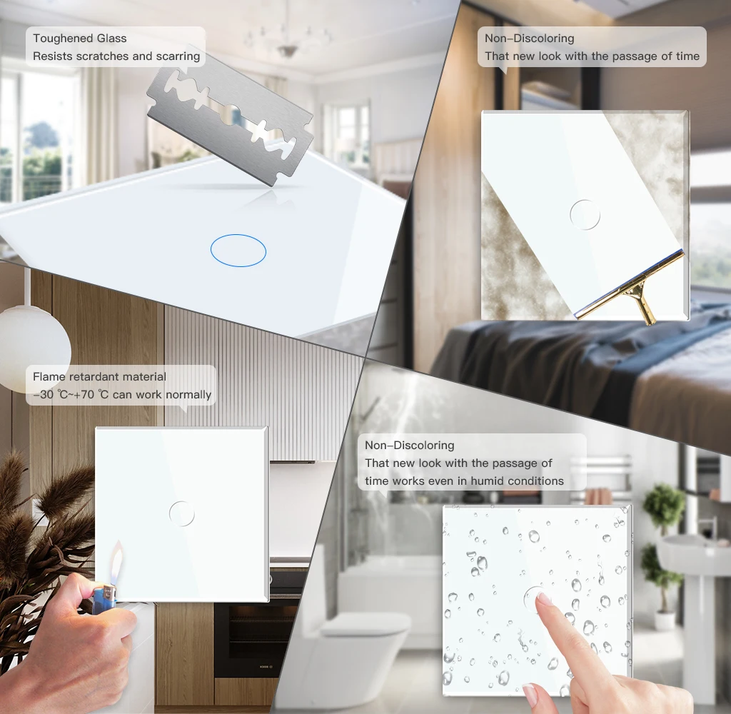 Bseed 2 pacote interruptores de luz parede