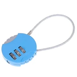 Secure Metal Combination Padlock - 3 Digit Password Code Lock for Luggage, Suitcases, and Drawers (Blue)