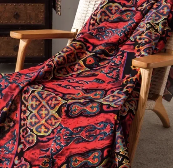 Bohemian Ethnic Printed Cotton Linen Fabric for Tablecloth Costume Dresses Sewing