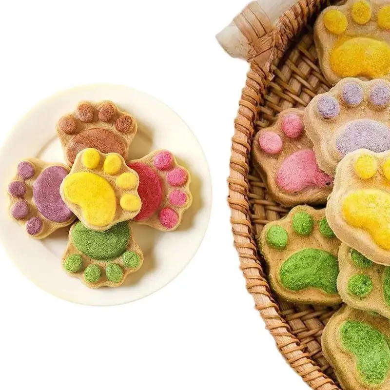 Cat And Dog Freeze Dried Snacks Catnip Snacks Paw Shape Cat Snack Natural Freeze-dried Cat Paw Footprint Shaped Biscuits Treats Oral Cleaning For Cats Pets