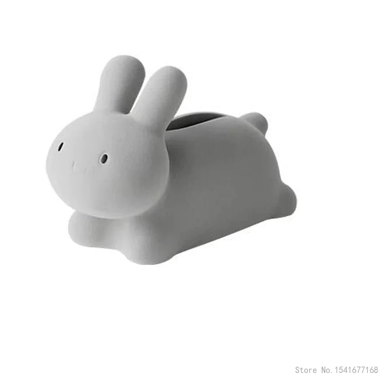 Creative Modern European Art Rabbit Tissue Box Luxury Tea Dining Table Living Room Bedroom Hotel Decoration Napkin Box 1Pc