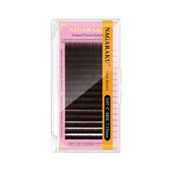 Premium Brown Synthetic Mink Eyelashes - Ultra Soft & Natural Finish, 16 Lines - 7mm (Dark Brown)