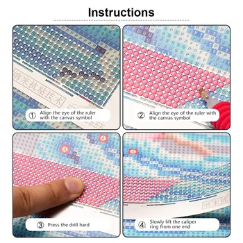 4-Piece Diamond Painting Ruler Set - Guide Tool For Precise Diamond Art Placement - View #6