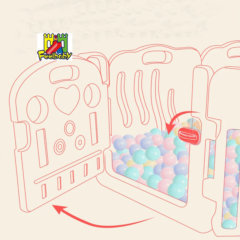 Feelbaby play babies colorful play mat with ball fence