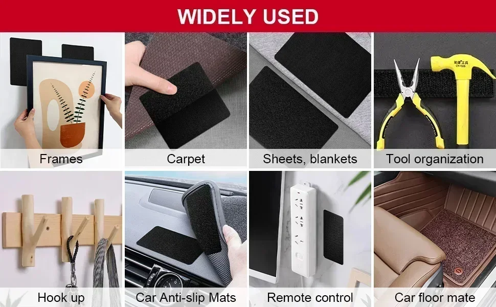 Scratch Very Strong Adhesive Velcro Tape Attaches Self-adhesive Cable Organizer DIY Car Floor Mats Carpet Fasteners Sewing Auto