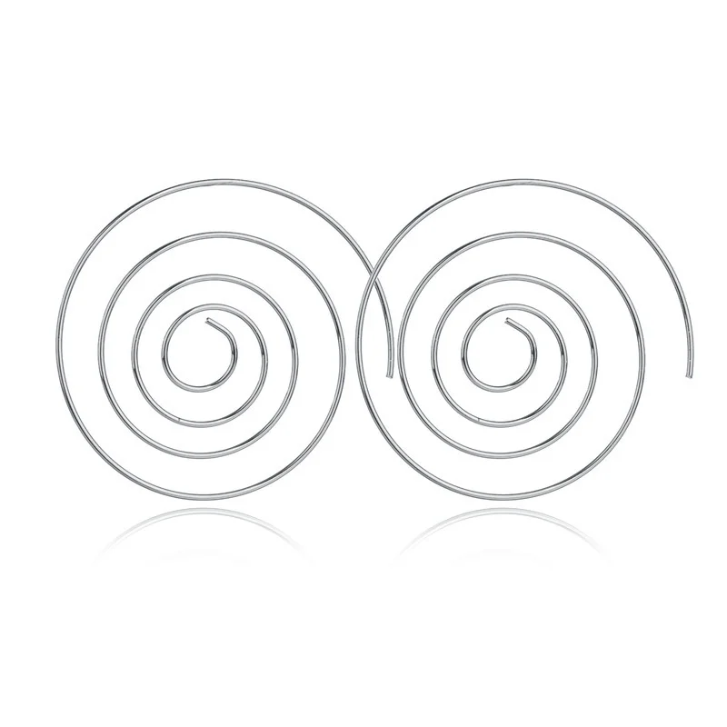 Delysia King Women Cute Unique Temperament Round Spiral Earrings Romantic Alloy Simplicity Aestheticism Geometric Dangler - Image 2