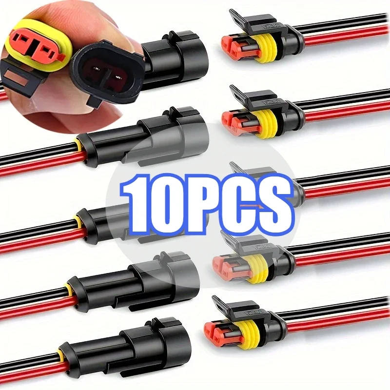 Durable 2-Pin Waterproof Electrical Connector Plugs with Wire