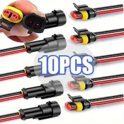 Durable 2 - Pin Waterproof Electrical Connector Plugs with Wire (10PCS - 5pair)