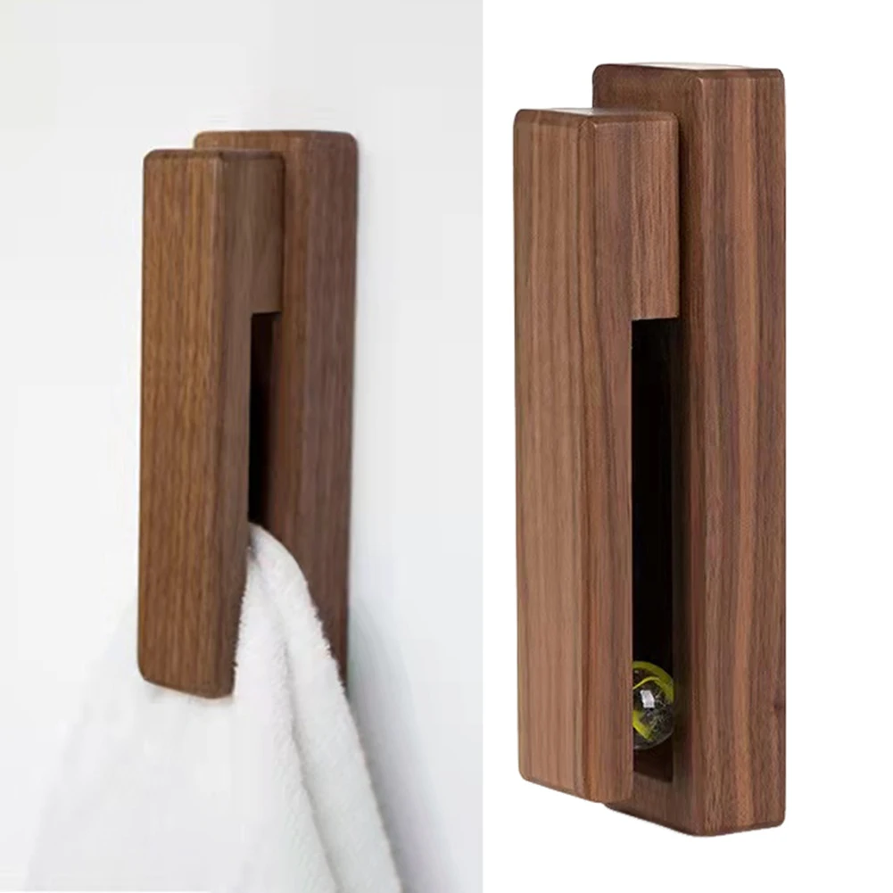 Marble Slide Towel Holder Wooden Towel Racks for Bathroom No Drilling Needed for Kitchen Home Decor