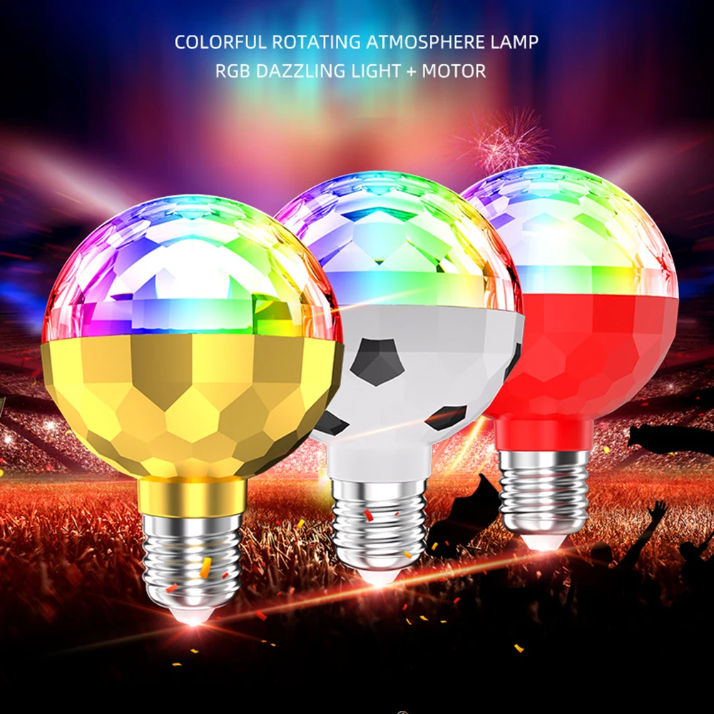 Ampoule Led Couleur E27 Rgb, Ampoule Boule Magique Rotative Disco, Ampoule  Led Rotative Avec Douilles, Lampe Led D'ambiance Pour Dcoration Chambre, Ft