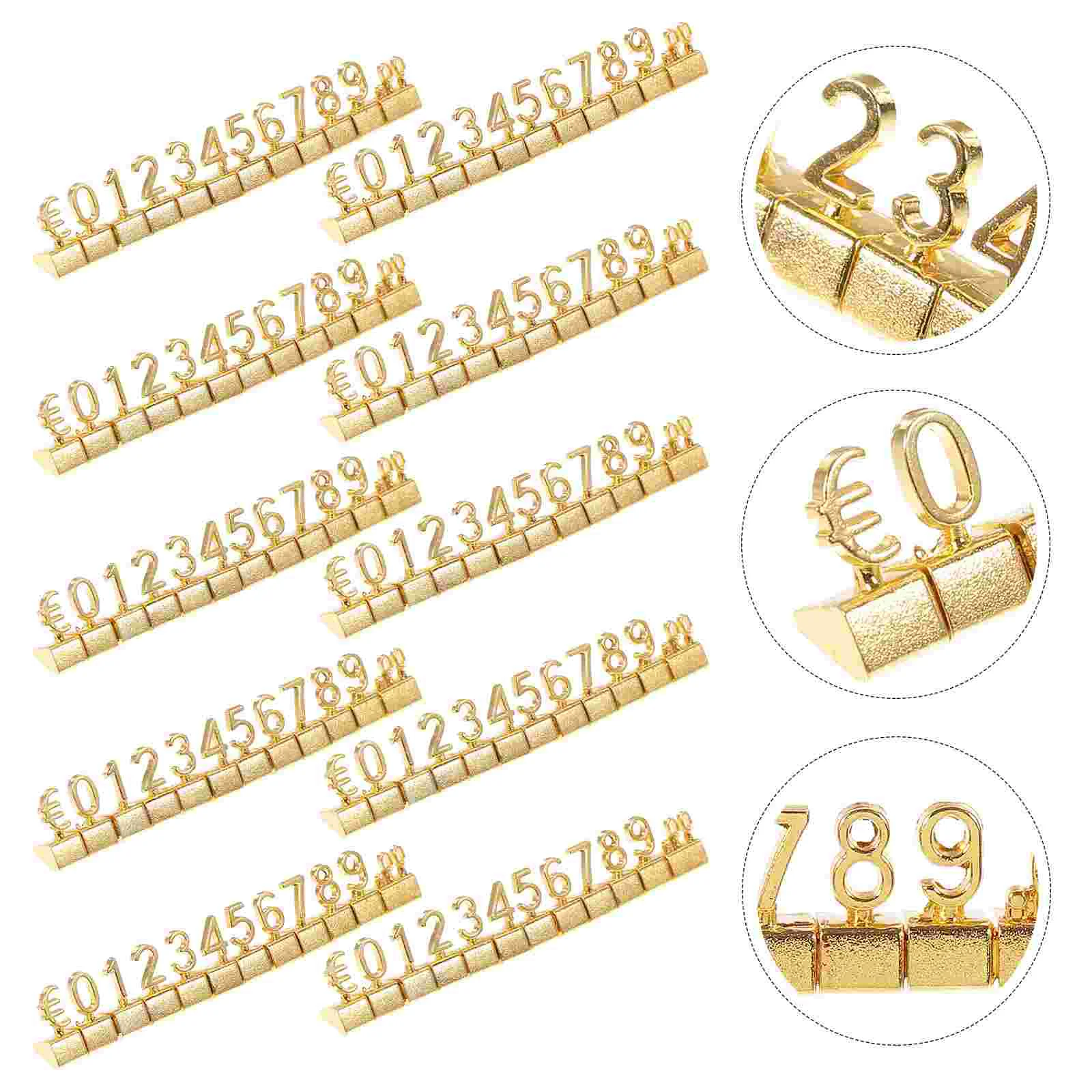 

Price Display Cube Number Letter Metal Tag Adjustable Stand Pricing Label Retail Shop Jewelry (Euro)