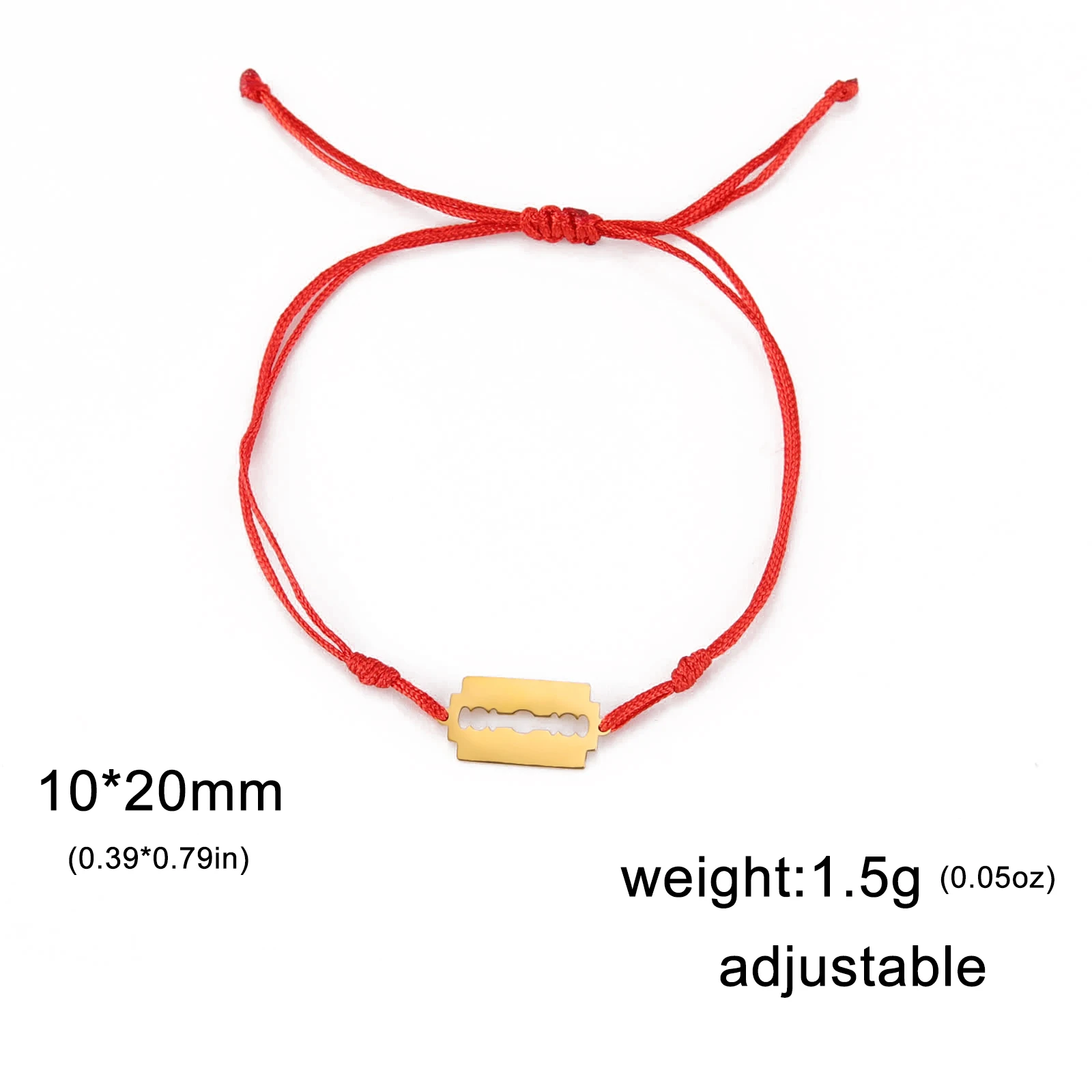 Kkjoy Edelstahl Silber Farbe Glück Rotes Seil Männlich Punk Rasierer Klinge Modell Hip-hop Armband Kette Armband Coole Schmuck geschenk – Detail 22
