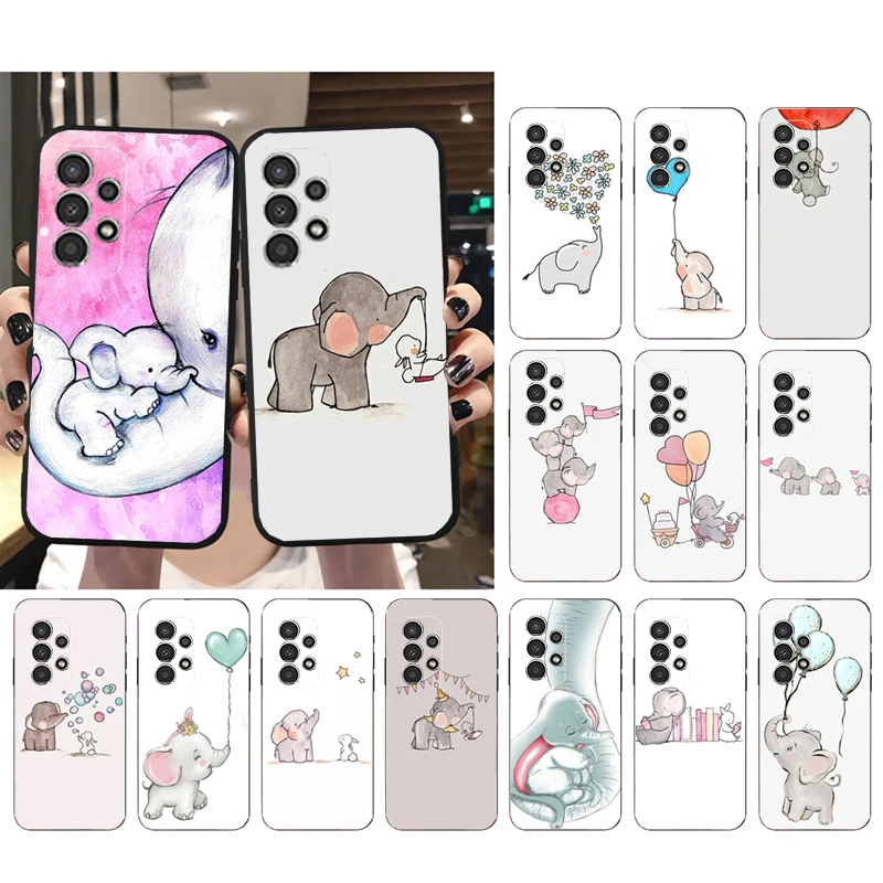 

Cute Cartoon Elephent Phone Case for Samsung Galaxy A73 A13 A22 A32 A71 A33 A52 A53 A72 A73 A51 A31 A23 A34 A54 A52 A53S Funda
