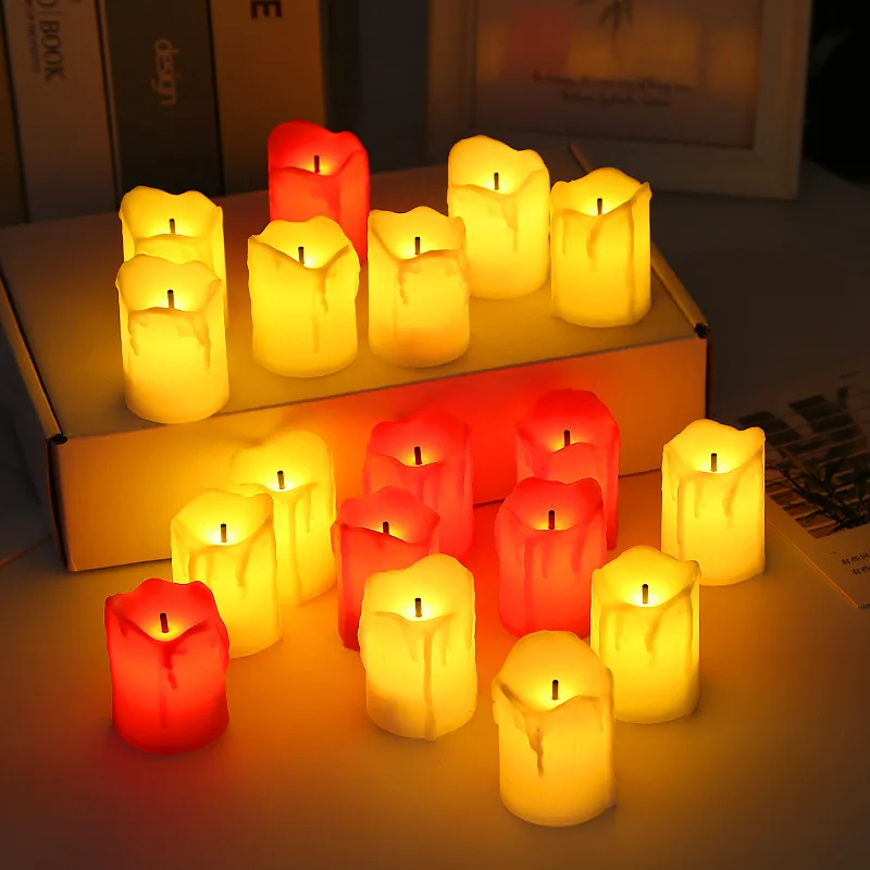 

3/6/12Pcs Flameless LED Simulation Candle Night Light Romantic Candlelight For Banquet Wedding Bar Birthday Party Decoration