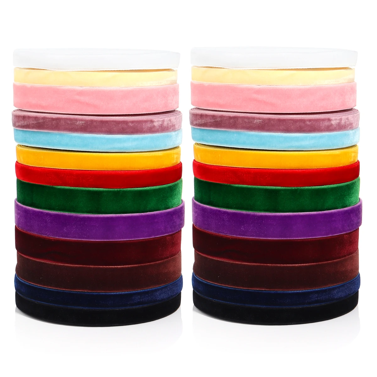 6-38mm Single Face Line Velvet Ribbon For Gift Packaging Bowknot Holiday Christmas Ribbon Party Decorations