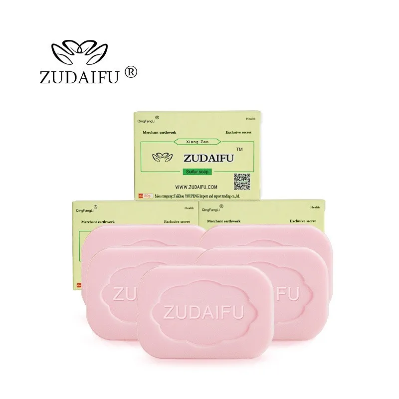 5pcs Zudaifu Sulfur Soap For Bath Acne Remove Psoriasis Eczema