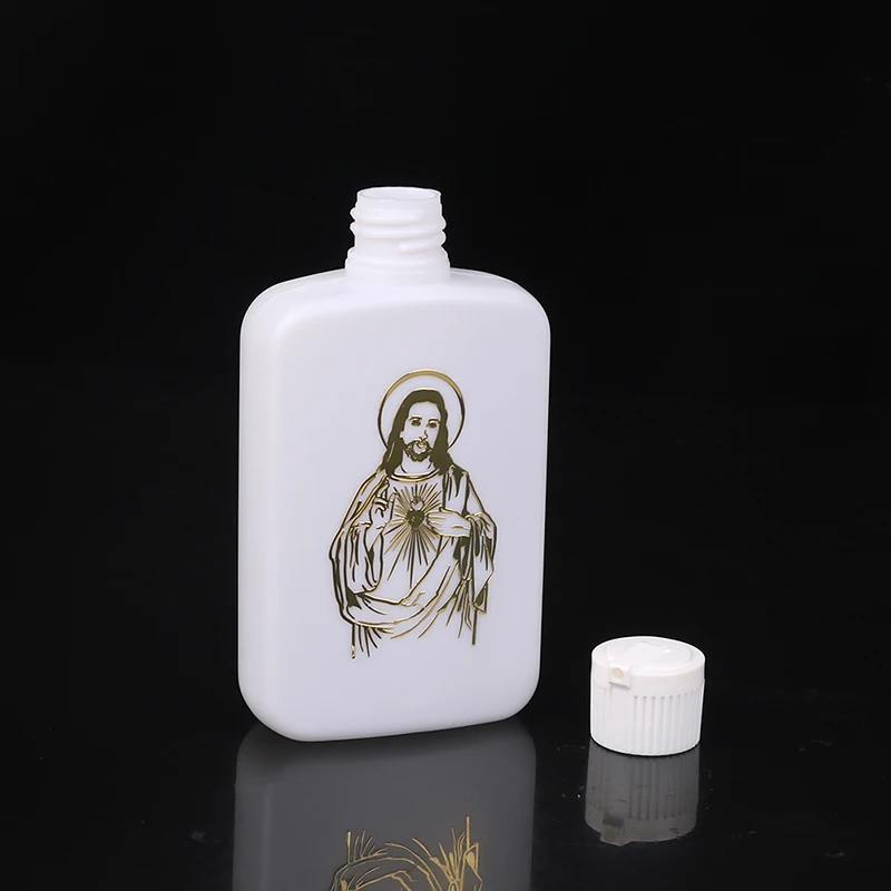 100ml Holy Water Bottles with Screw Lid Plastic Holy Water Container Holy Water Empty Containers with Gold Cross images - 6