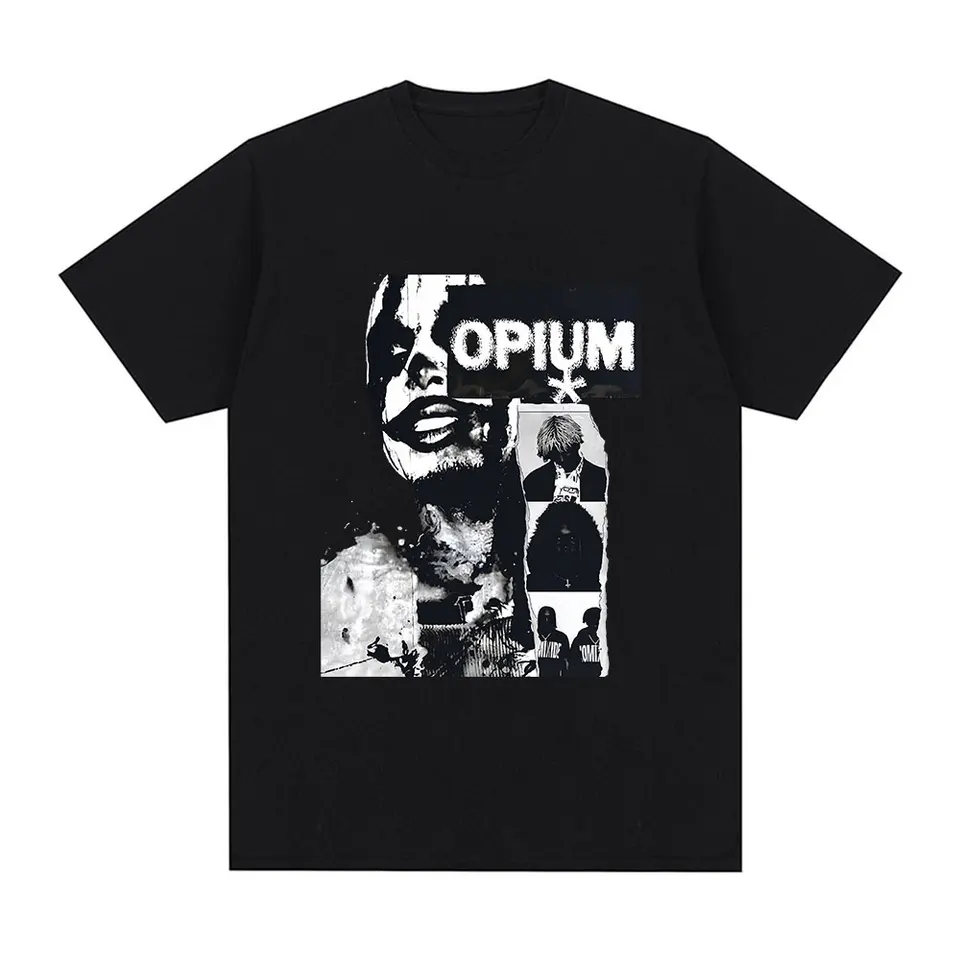Camiseta de manga curta vintage masculina e feminina, Rapper