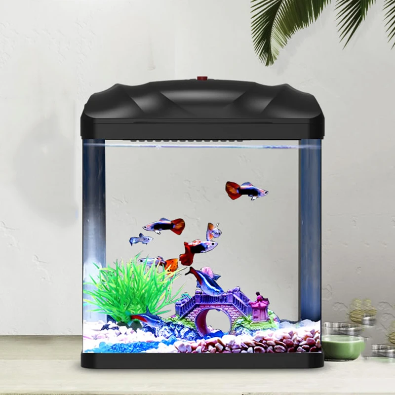 Fish Tank Living Room Small Gold Fish Bowls Office Desktop Acrylic Plastic  Store Dirty Water Mini Betta Tank Gift For Children - Aquariums - AliExpress