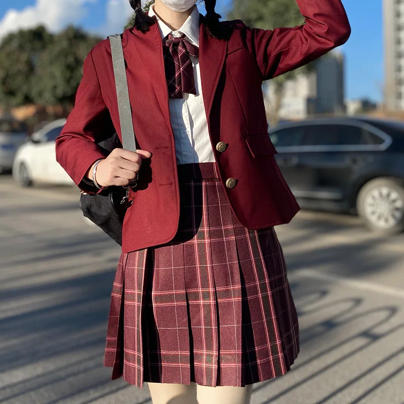 Korean Graduation Suit Japanese Uniform High School Student JK Blazer Girl Long Sleeve Coats All-match Seifuku Cosplay Clothes