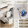 Vanity Desk with Mirror Lights, 41 Inch Makeup Vanity Table 10x Magnifying Mirror Charging Station Drawers Shelves Cabinet 6