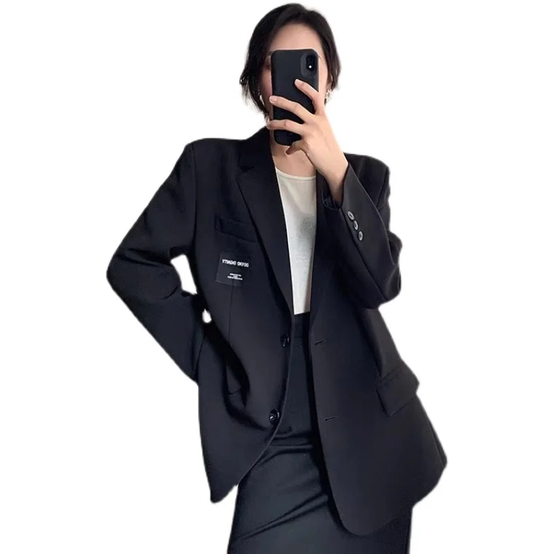 

Plus Size Chubby Girl French Style Design Sense Niche Suit Jacket Women's Spring and Autumn Elegant Suit Office Lady Blazer Top