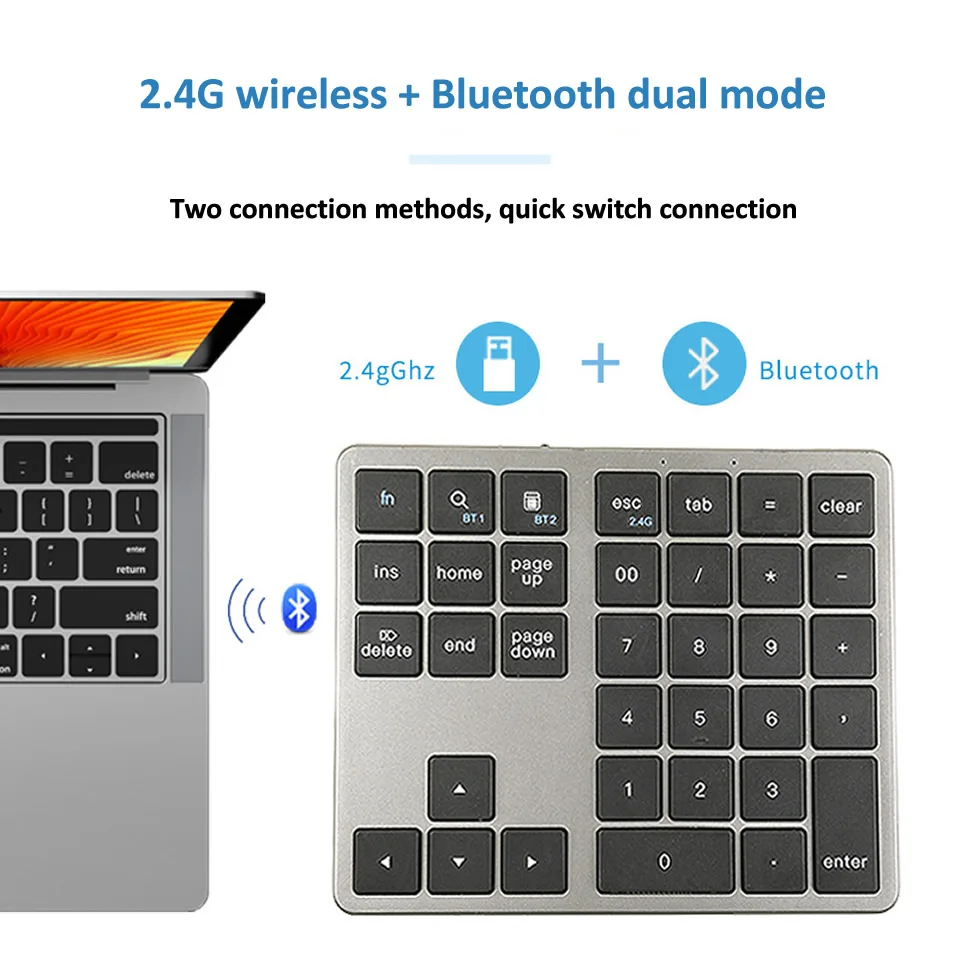 Фото Ультратонкая Беспроводная Bluetooth-клавиатура, 2,4 ГГц №3