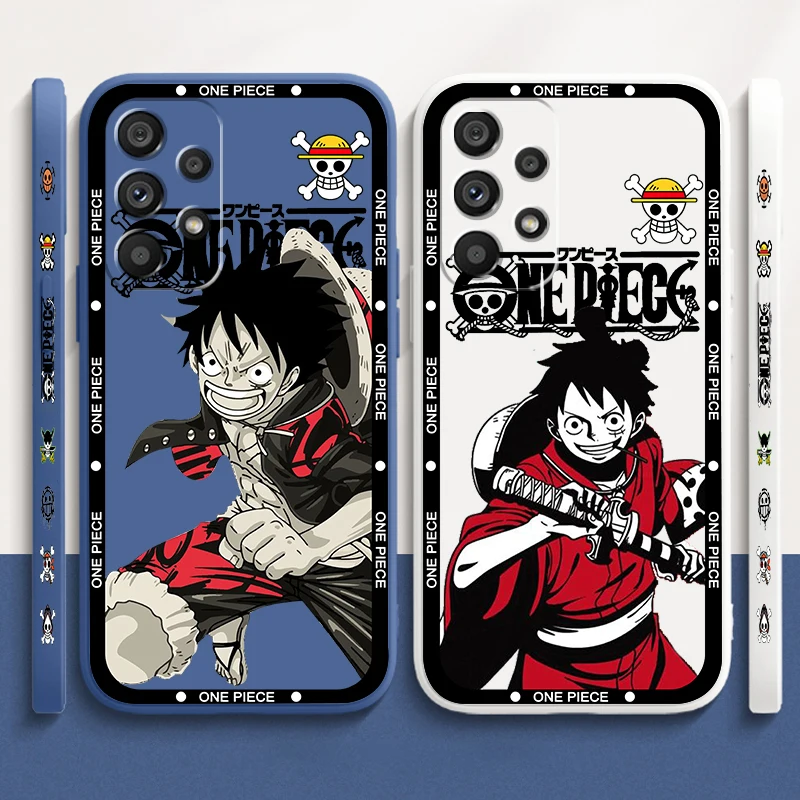 

One P-Piece Monkey D. Luffy Liquid Left Rope For Samsung A53 A52 S A33 A32 A51 A71 A21S A13 A73 A50 A72 A23 A12 5G Soft