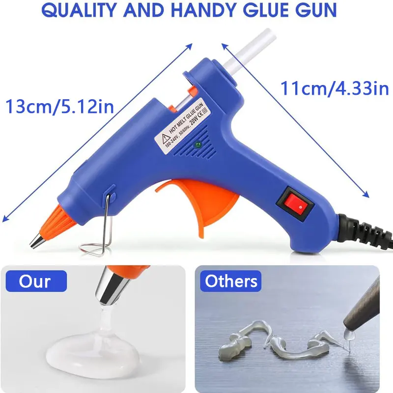 Hot Melt Glue Gun Hot Glue Gun 20W Glue Gun Mini Hot Glue Gun Kit with 30/10 Sticks for School Crafts DIY Arts Quick Melt Home Repairs Car Repair Tool