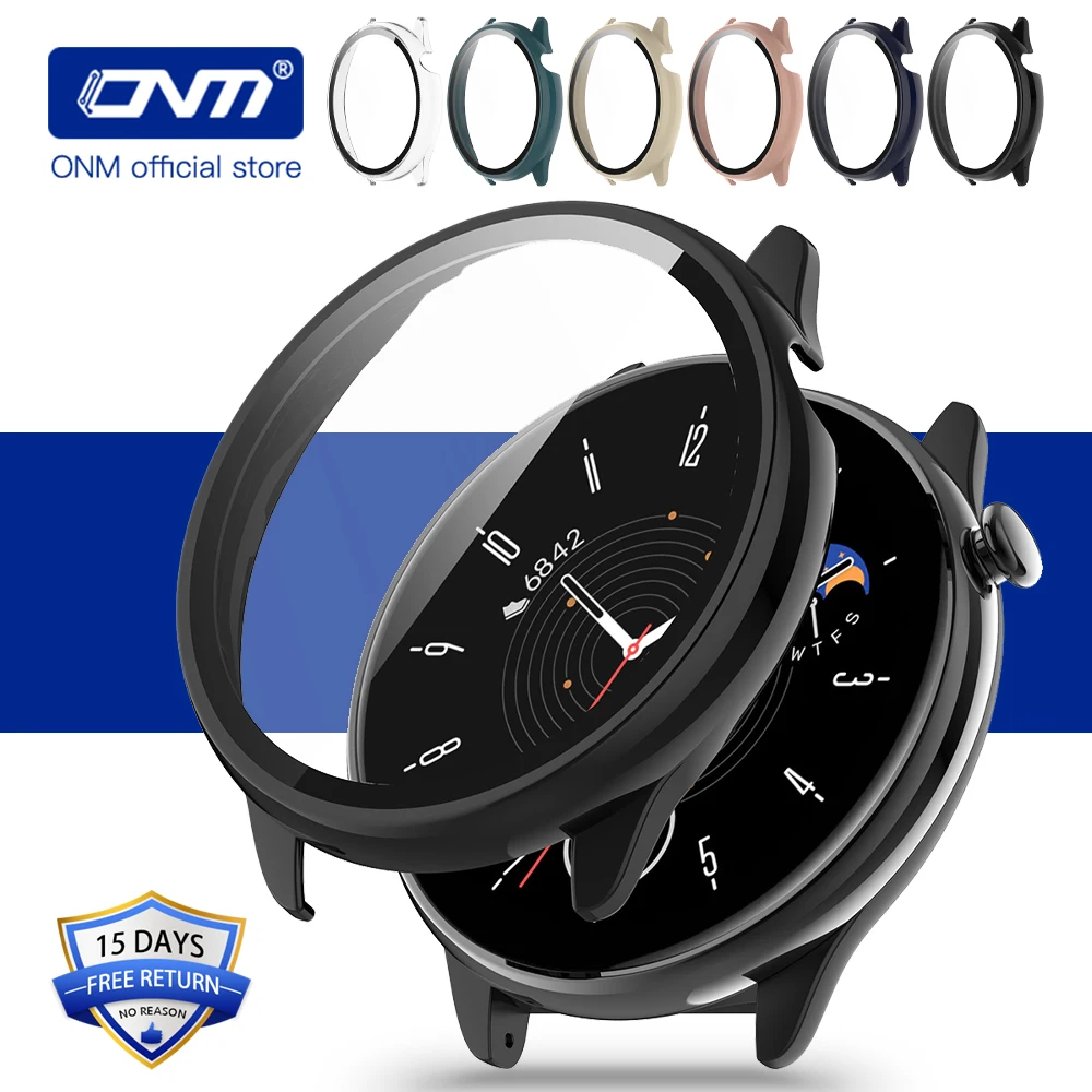 

Tempered Glass + PC Cover for Amazfit GTR mini Full Coverage Protective Bumper Case for GTR mini Screen Protector Accessories