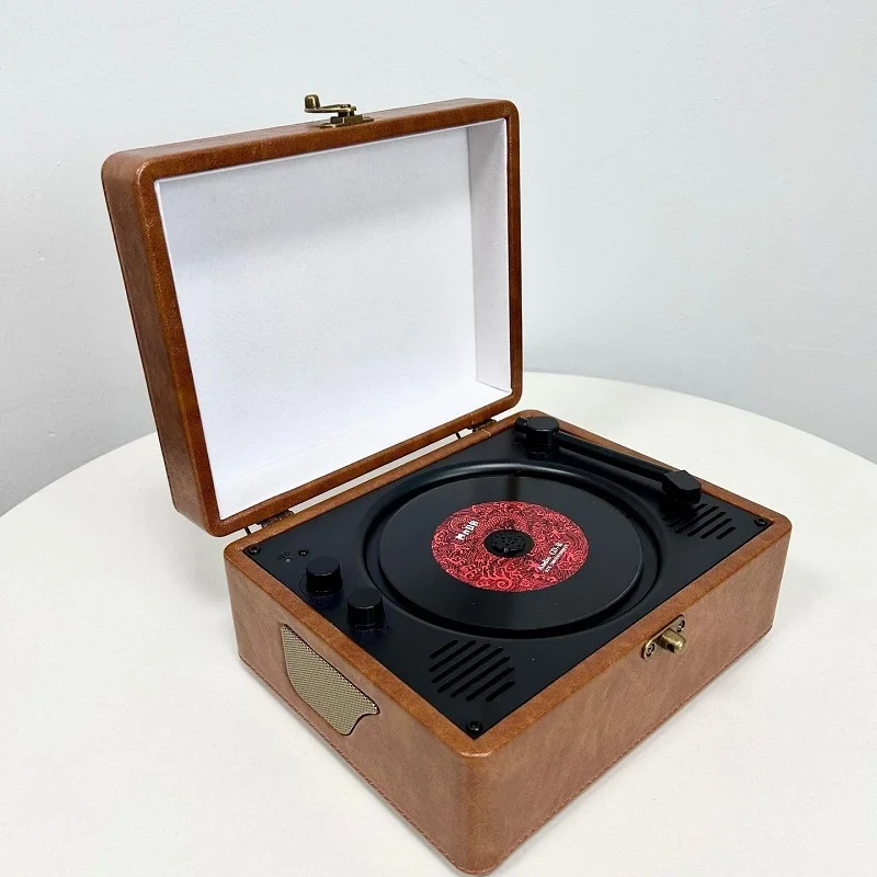 Portable Retro CD Player Music Vinyl Record Turntable Player Bluetooth Audio Speaker CD