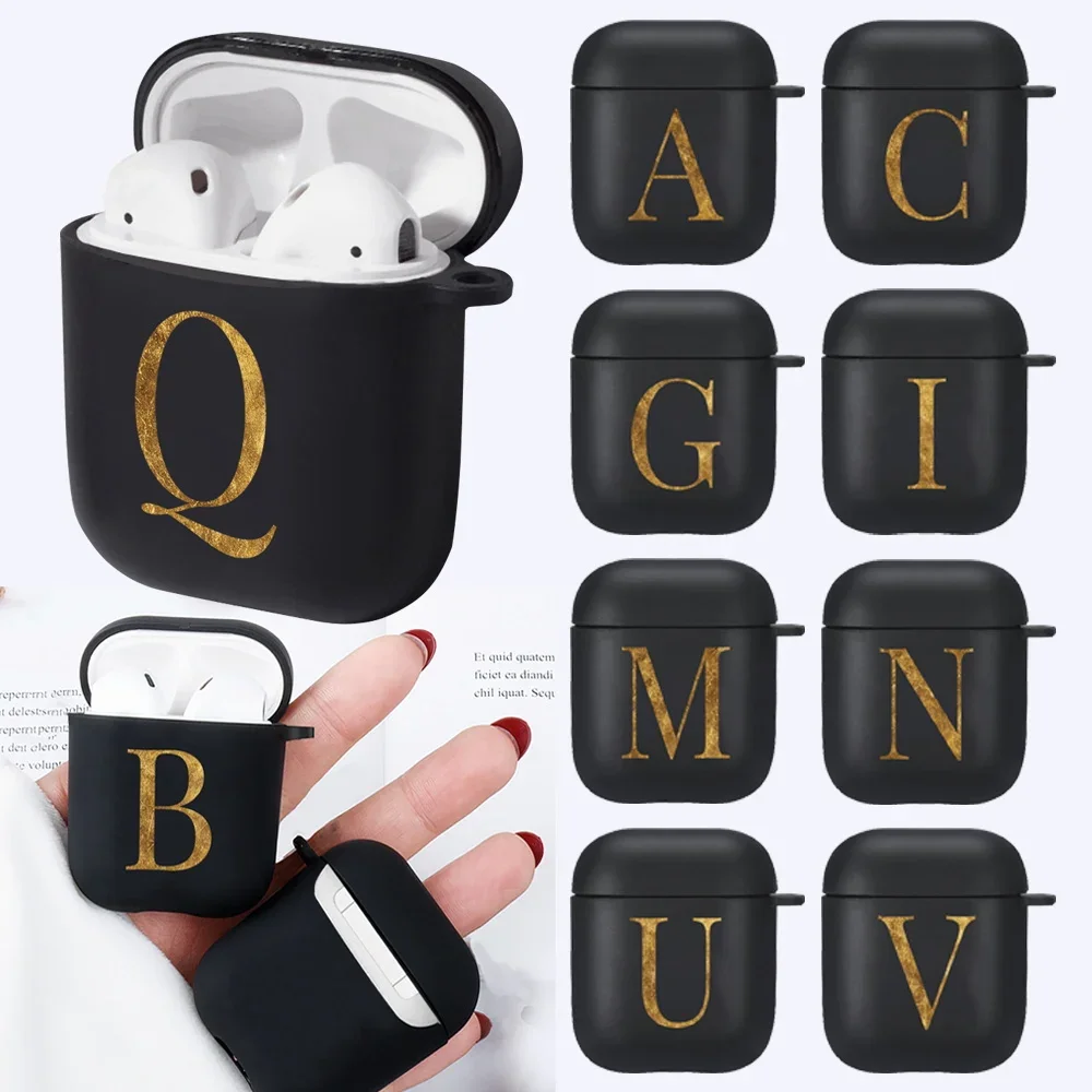 

Airpods Case for Apple AirPods 1 /AirPods2 Gen Earphone Cases Letter Pattern Matte Cover Wireless Bluetooth Charging Box