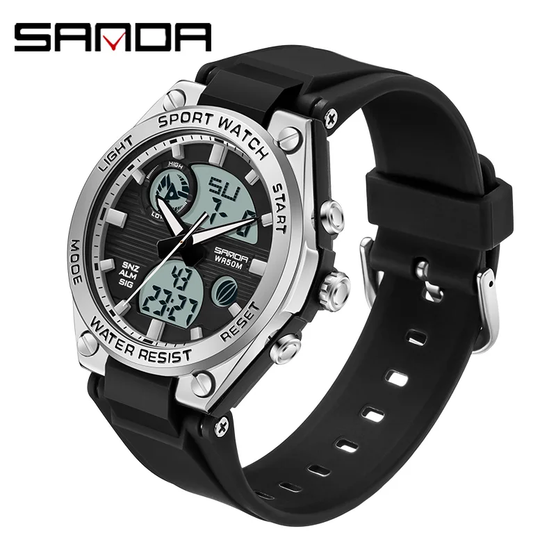 SANDA Women's LED Sport Chronograph Waterproof Watch