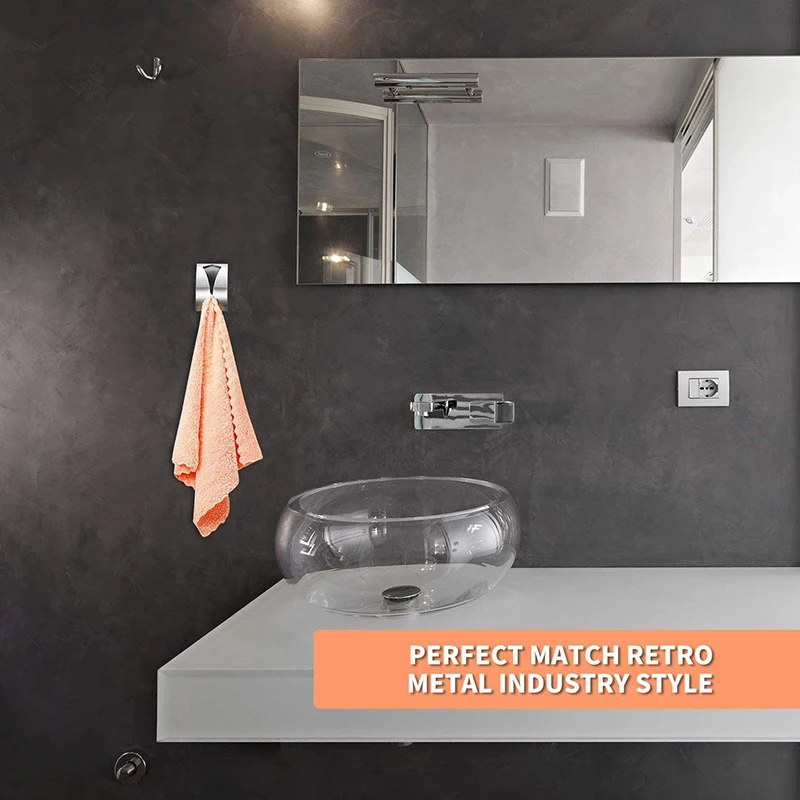 Description Picture 6 of itemStainless Steel Self Adhesive Hardware Clip Hanger Bathroom Towel Hooks Holder Household Wall Mounted Towel Rack Storage