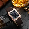 New Fashion Watch Designer Rectangle Dial Quartz Watch for Men Casual Leather Strap Luxury Business Wristwatch Relogio Masculino 3