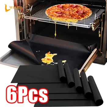Oven Bottom Liners Non Stick Barbecue Grill Mats Reusable Kitchen Toaster Liner Air Fryer Cooking Heat Resistant Baking Paper