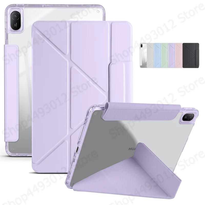 Premium Smart Fold PU Leather Case with Acrylic Back and Magnetic Closure