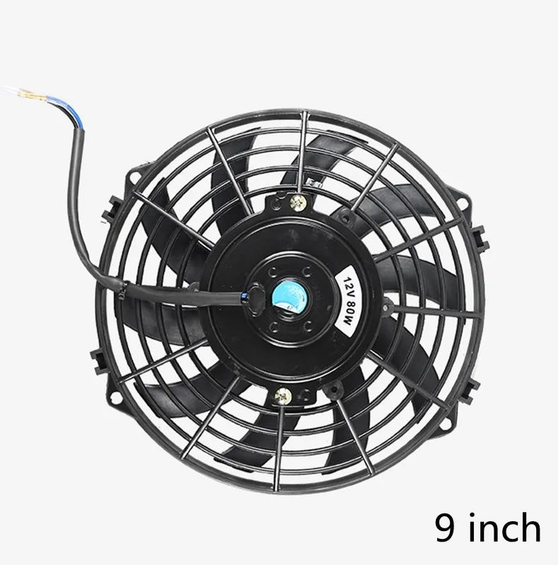 

9 "80 Вт Мощный электрический автомобильный двигатель, радиатор, охлаждающий вентилятор 12 В