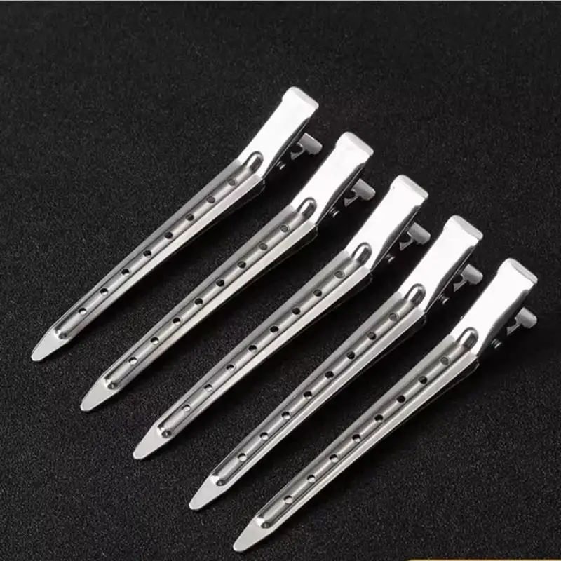 10pcs Long Hair Clips Hair Make Up Bangs Hair Fixing Tools Hair Clip Stainless Steel Duckbill Clip Type For Barber Makeup