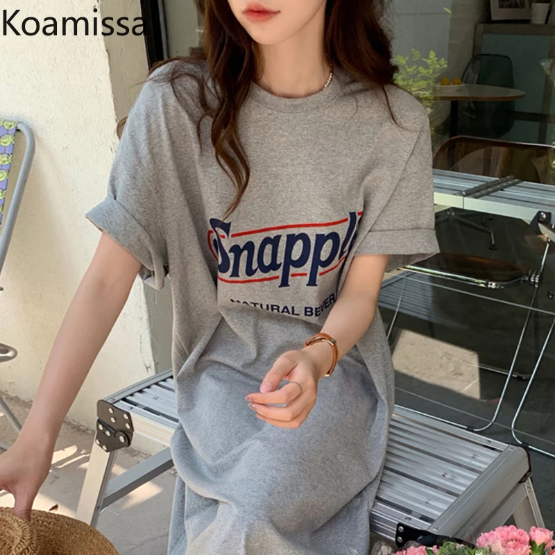 

Koamissa Oversized Women Cotton Straight Dress Round Neck Lazy Style Patchwork Half Sleeve Summer Dresses Loose Causal Vestidos