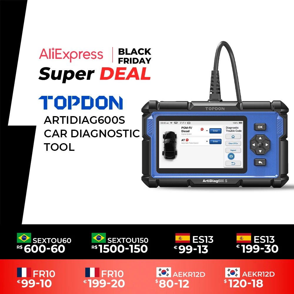 TOPDON ArtiDiag600S OBD2 Scanner Car Diagnostic Tool Automotive Scanner